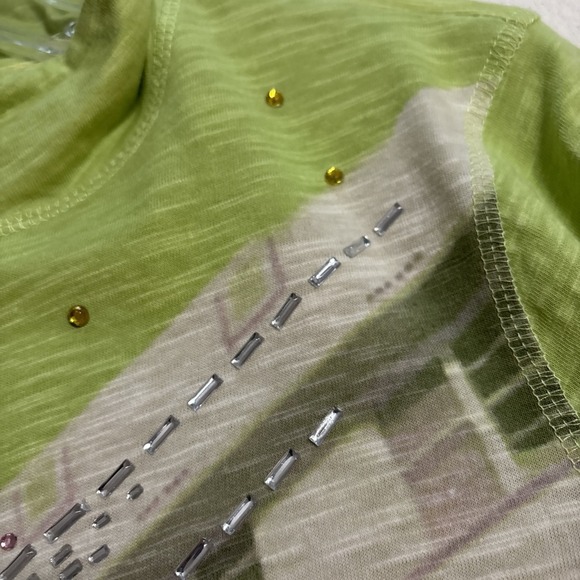 Onque Casuals‎ Lightweight Art Jacket Snap Button Vegas Colorful Palm Springs M - Picture 7 of 11